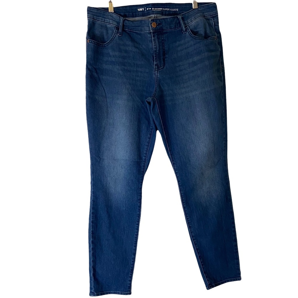 Old Navy Super Skinny Super Ajuste Stretch Blue Denim Jeans Women's Size 14